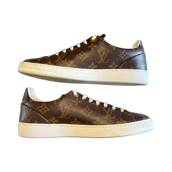 LOUIS VUITTON Frontrow Monogram LV Sneaker EU 38 US 8 Black Hearts Limited Patch - Picture 7 of 11